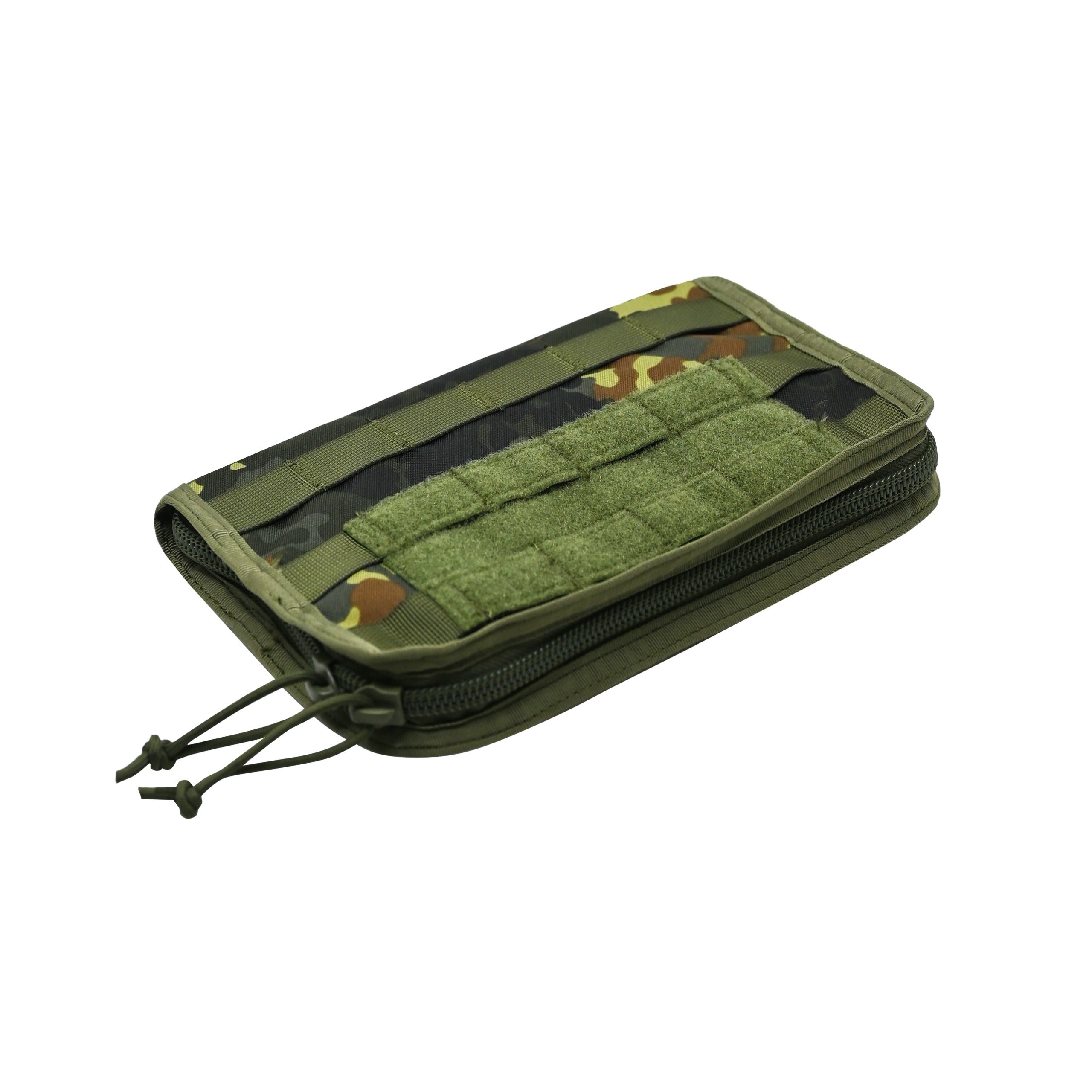 German Flecktarn tactical pouch with camouflage pattern on a white background