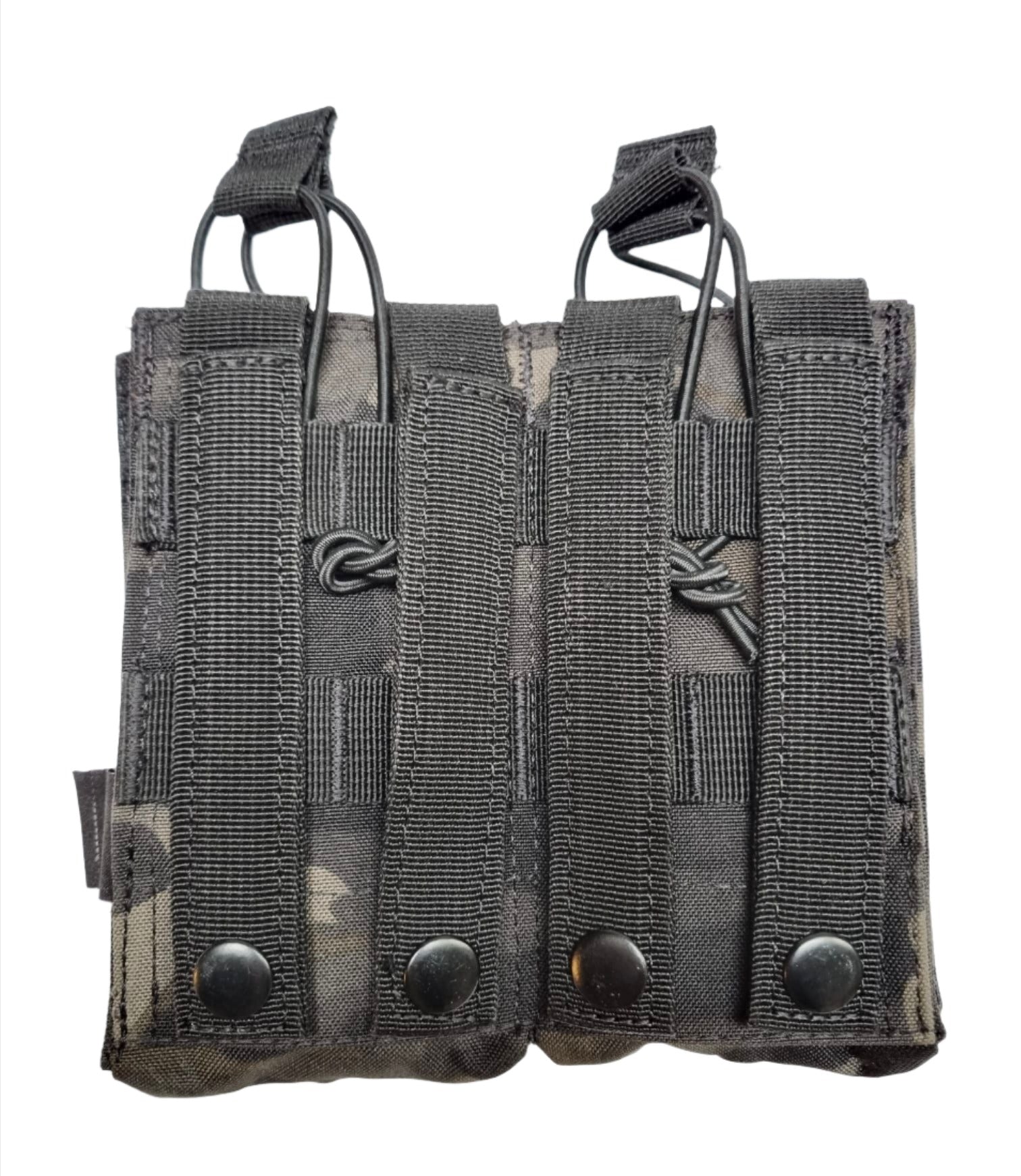 SHS - 22088 AK/9mm DOUBLE OPEN-TOP MAG POUCH MULTICAM BLACK