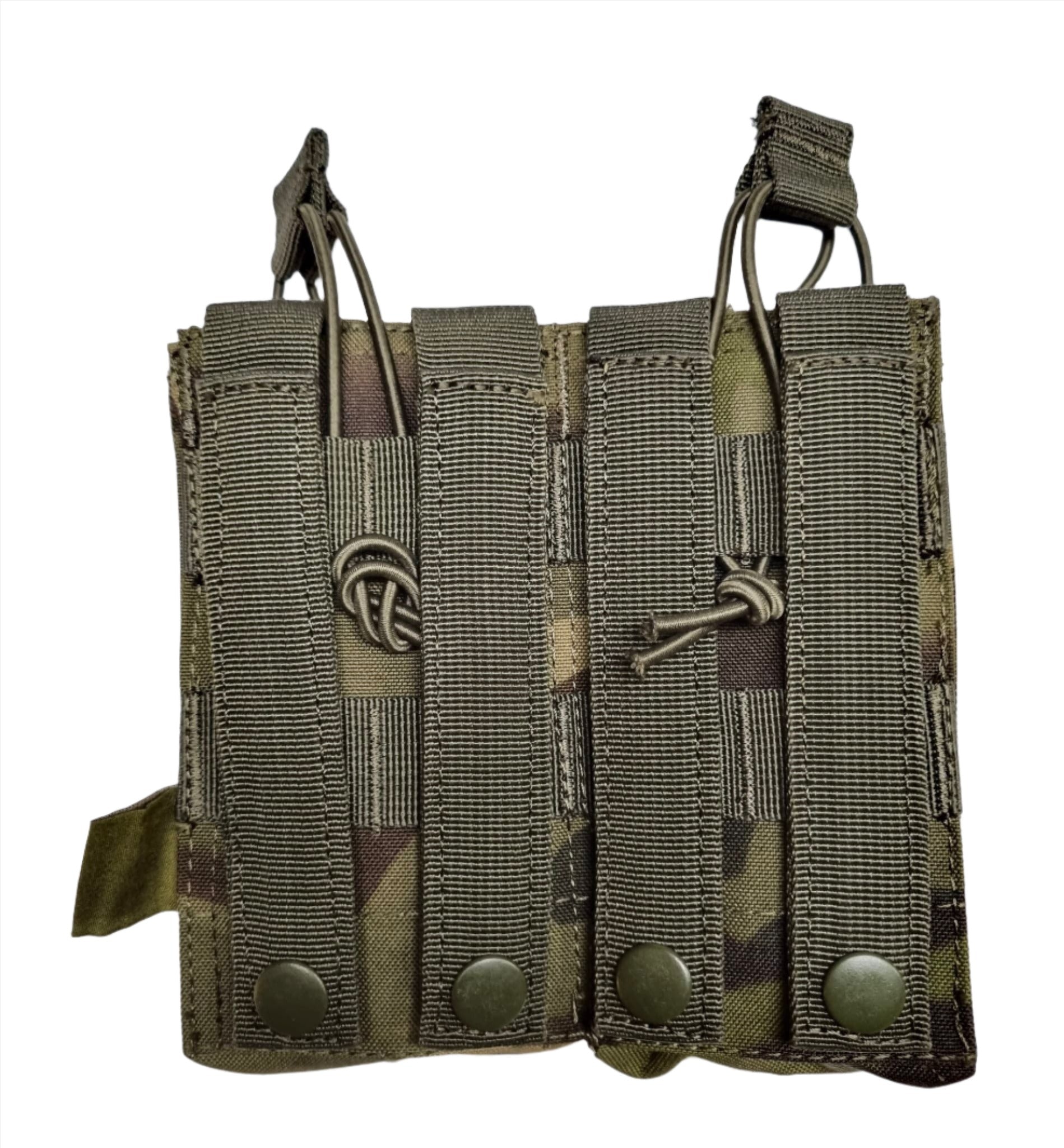 SHS - 22088 AK/9mm DOUBLE OPEN-TOP MAG POUCH MULTICAM GREEN