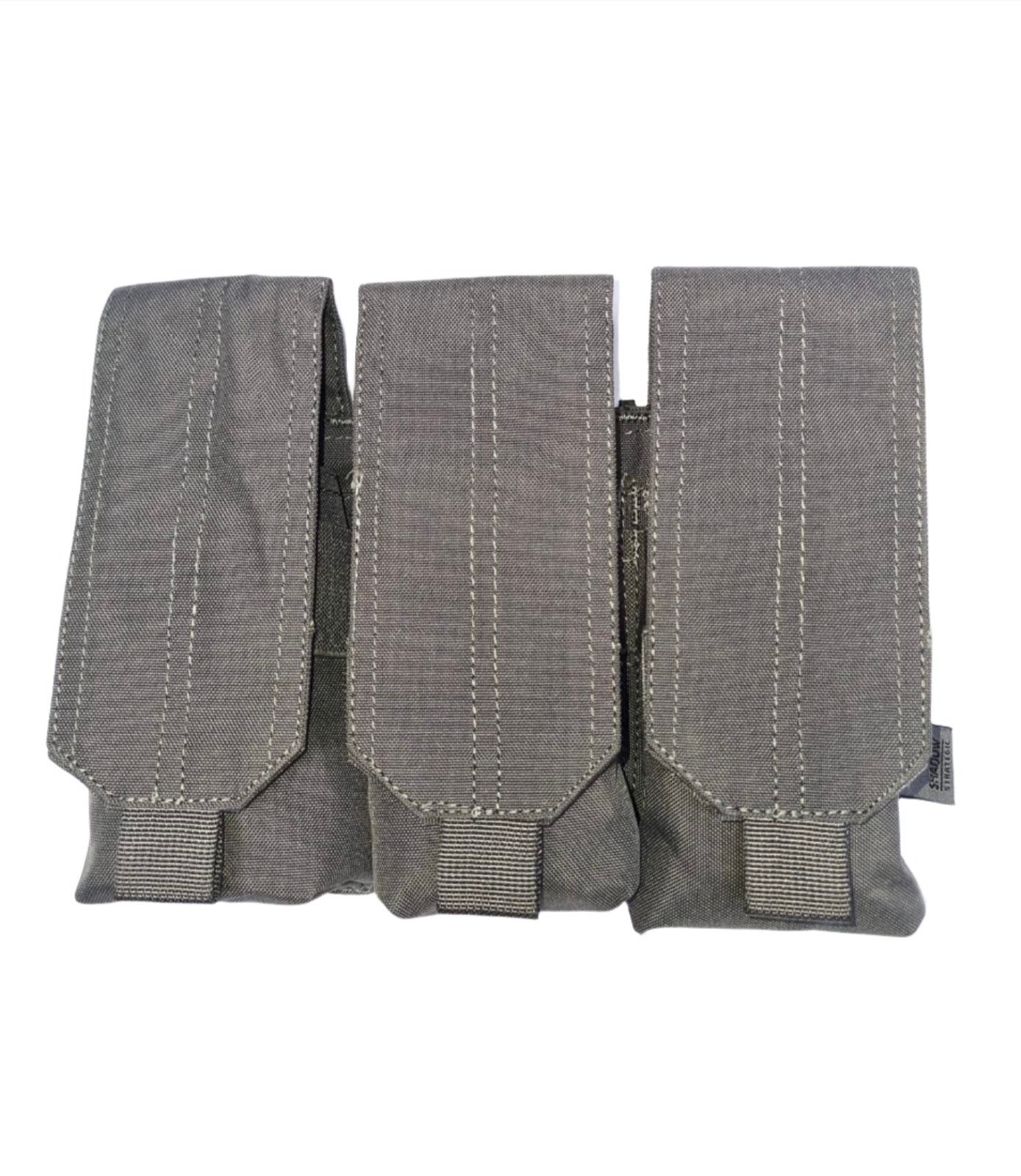 SHS - 23012 TRIPLE M16/M4 x 9 MAG POUCH GREY