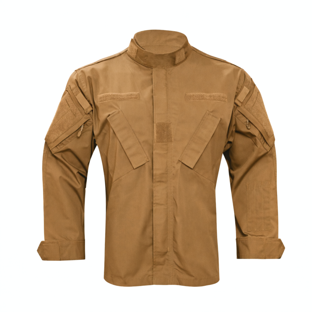 Coyote Brown BDU Shirt or tactical jacket on a white background by Shadow Strategic