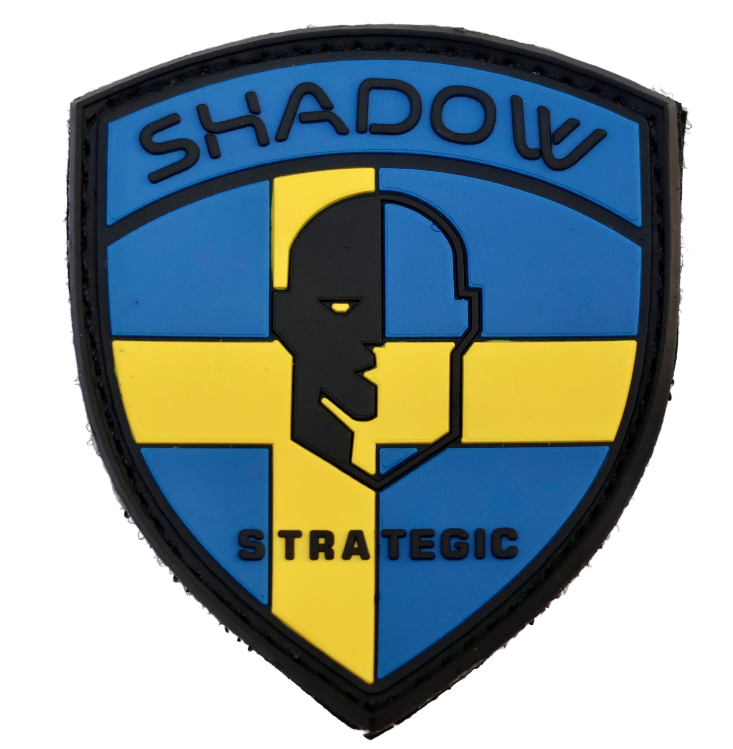Shadow Strategic Sweden PVC Flag Patch – Blue and Yellow Nordic Cross Patch.