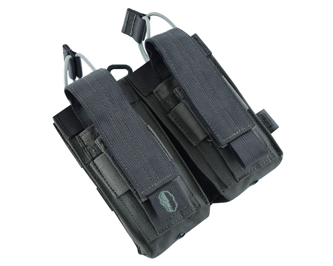 SHS - 22088 AK/9mm DOUBLE OPEN-TOP MAG POUCH GREY