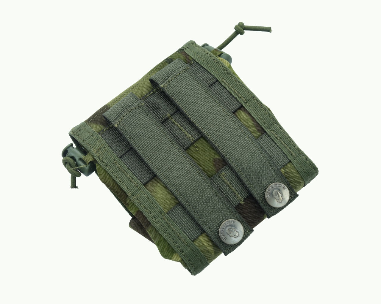 SHE-806 Molle Folding Dump pouch Color Multicam Tropic backside.