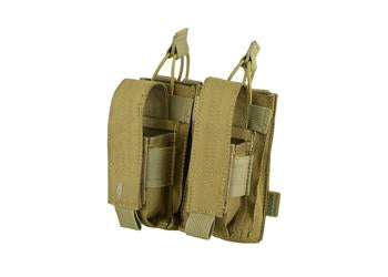 SHS - 22088 AK/9mm DOUBLE OPEN-TOP MAG POUCH COYOTE