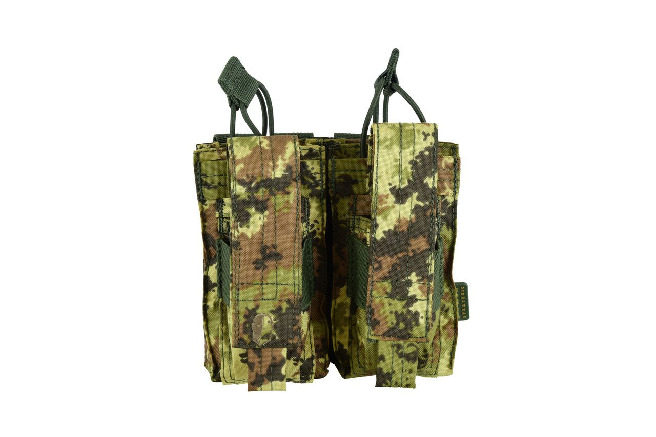 SHS - 22088 AK/9mm DOUBLE OPEN-TOP MAG POUCH VEGETATO