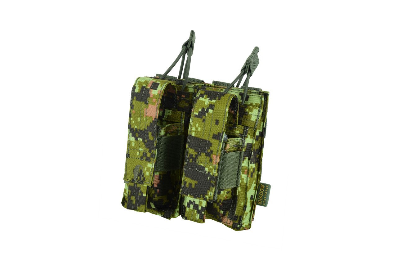 SHS - 22088 AK/9mm DOUBLE OPEN-TOP MAG POUCH WOODLAND DIGI