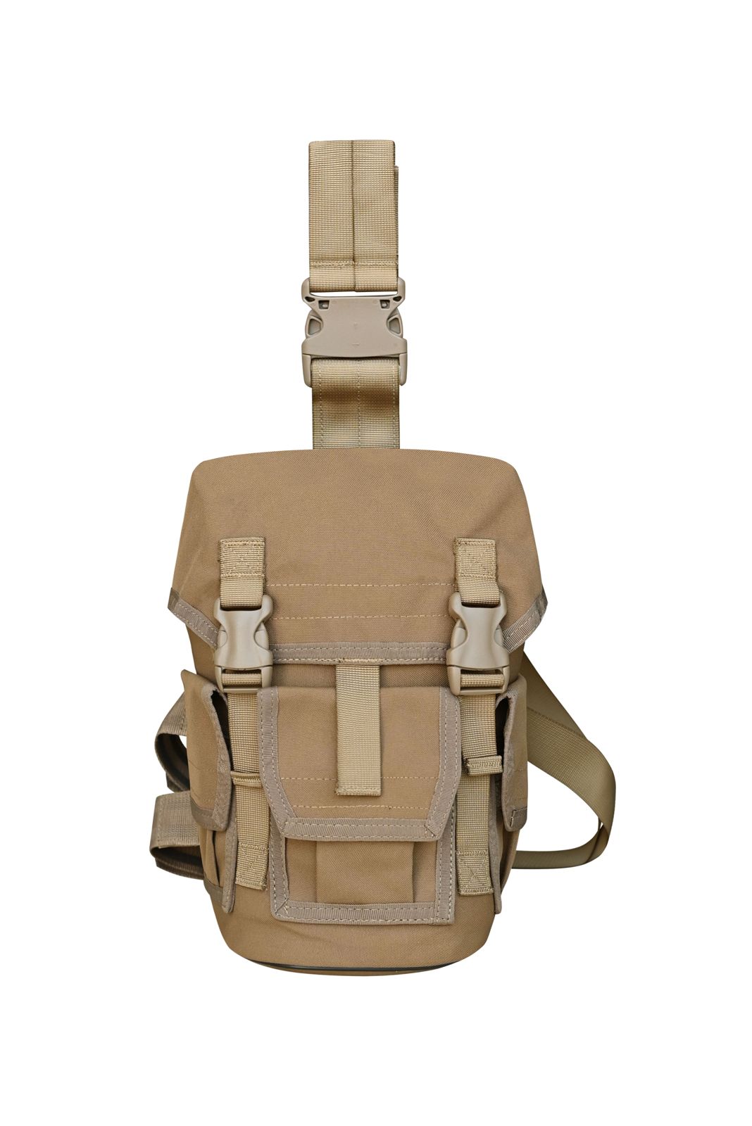 SHE-23051 DROP LEG GAS MASK POUCH COYOTE  FRONT