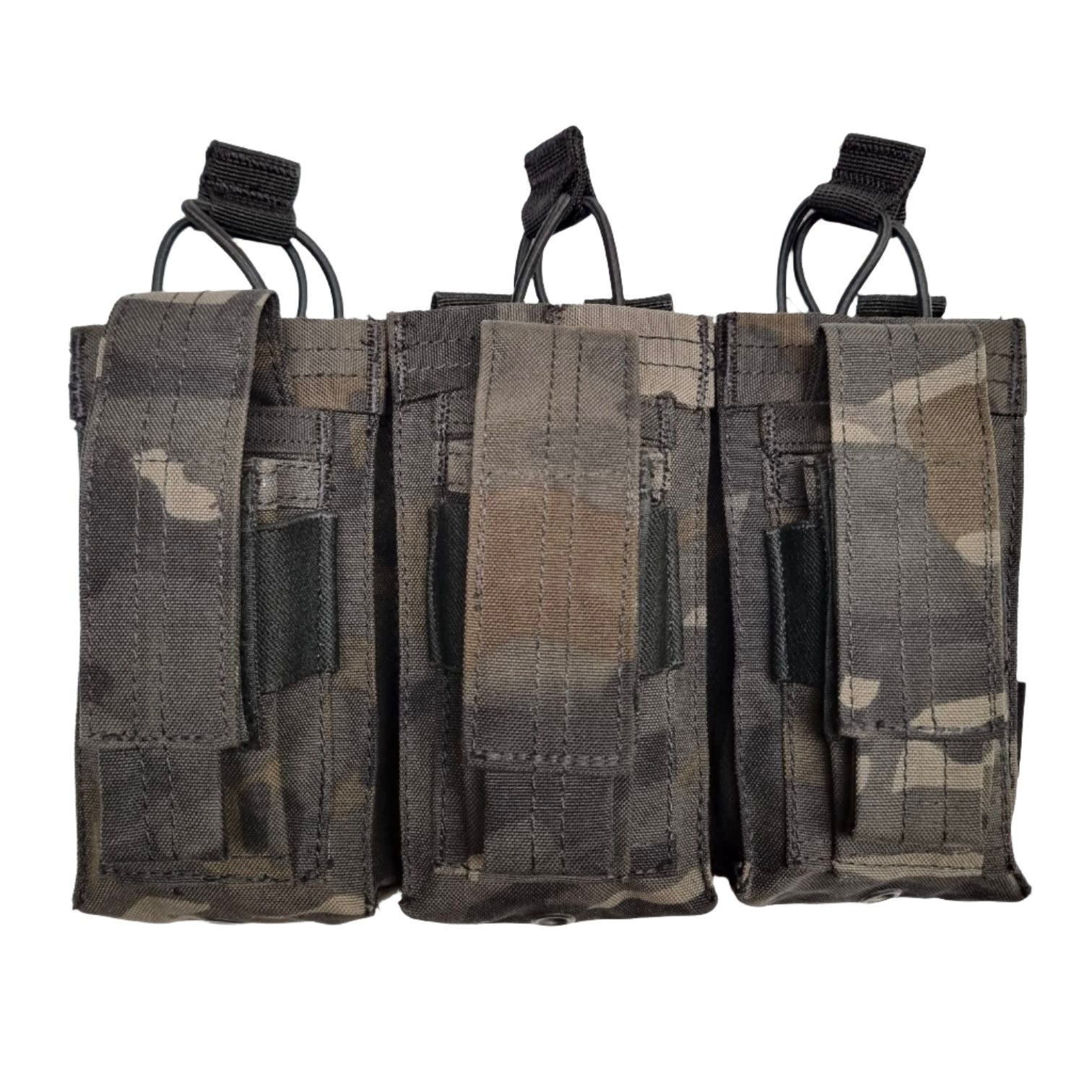 SHS - 22089 AK/9mm TRIPLE OPEN-TOP MAG POUCH MULTICAM BLACK