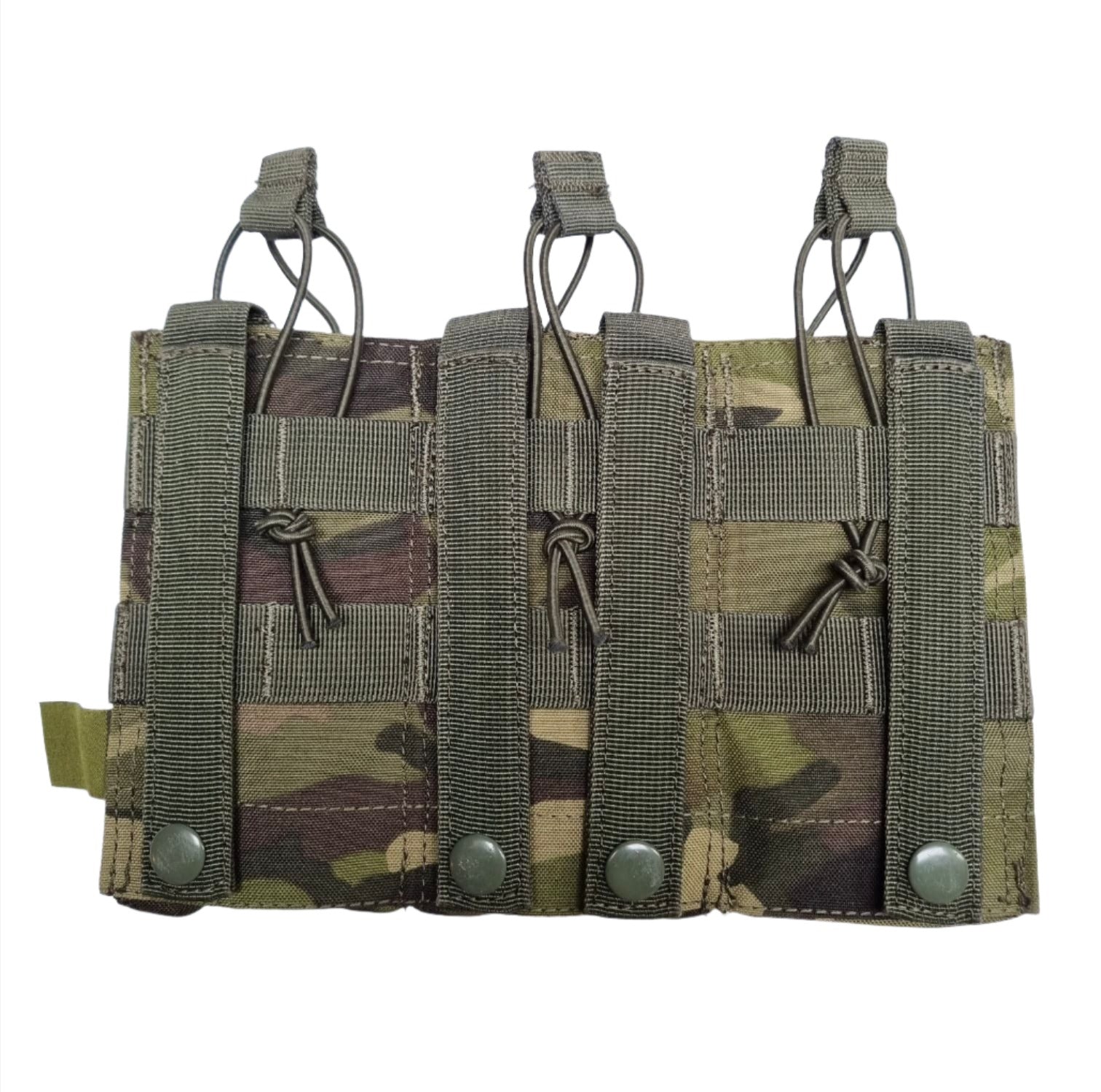 SHS - 22089 AK/9mm TRIPLE OPEN-TOP MAG POUCH MULTICAM GREEN