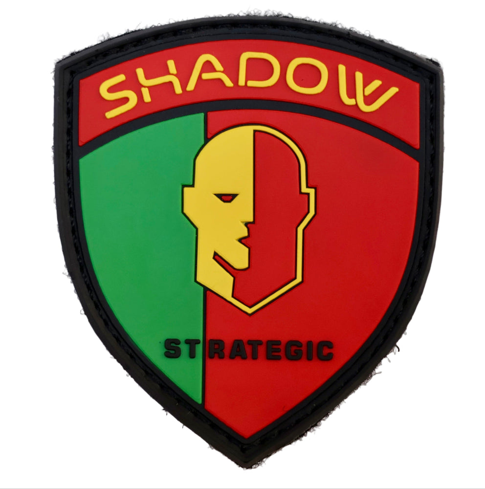 Portugal Flag Shield-shaped logo with 'Shadow Strategic' text and a stylized face design on a red and green background.