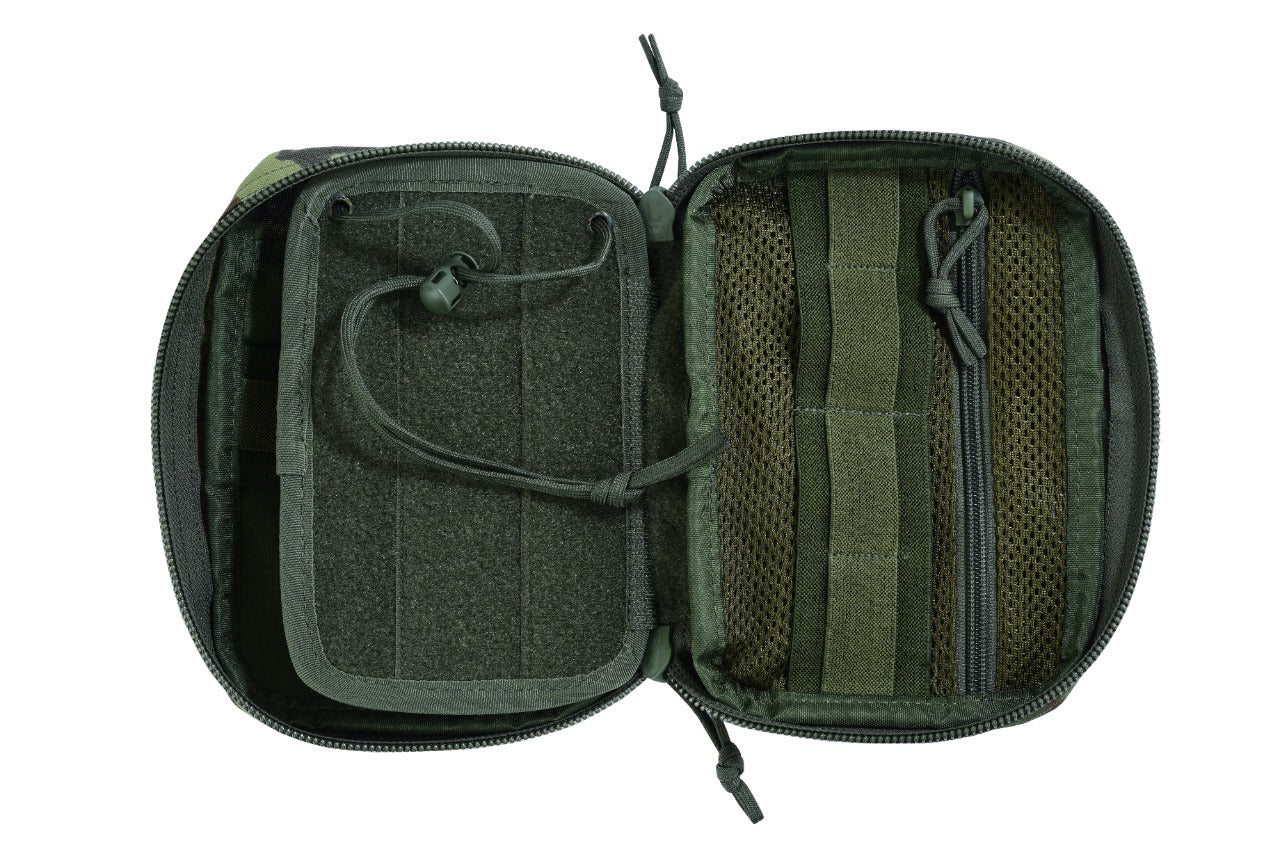 SHE-1008 Compact EDC Camouflage  Pouch Colour German Flecktarn inside view.