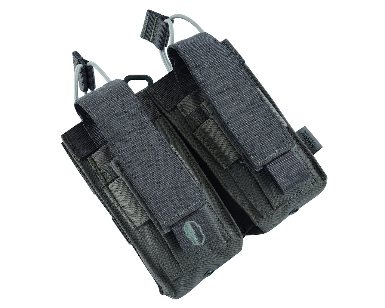 SHS - 22088 AK/9mm DOUBLE  OPEN-TOP MAG POUCH GREY