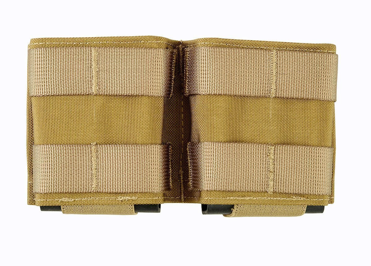 SHE-23032 GRIPTAC DOUBLE M4/M16  MAG POUCH front Coyote