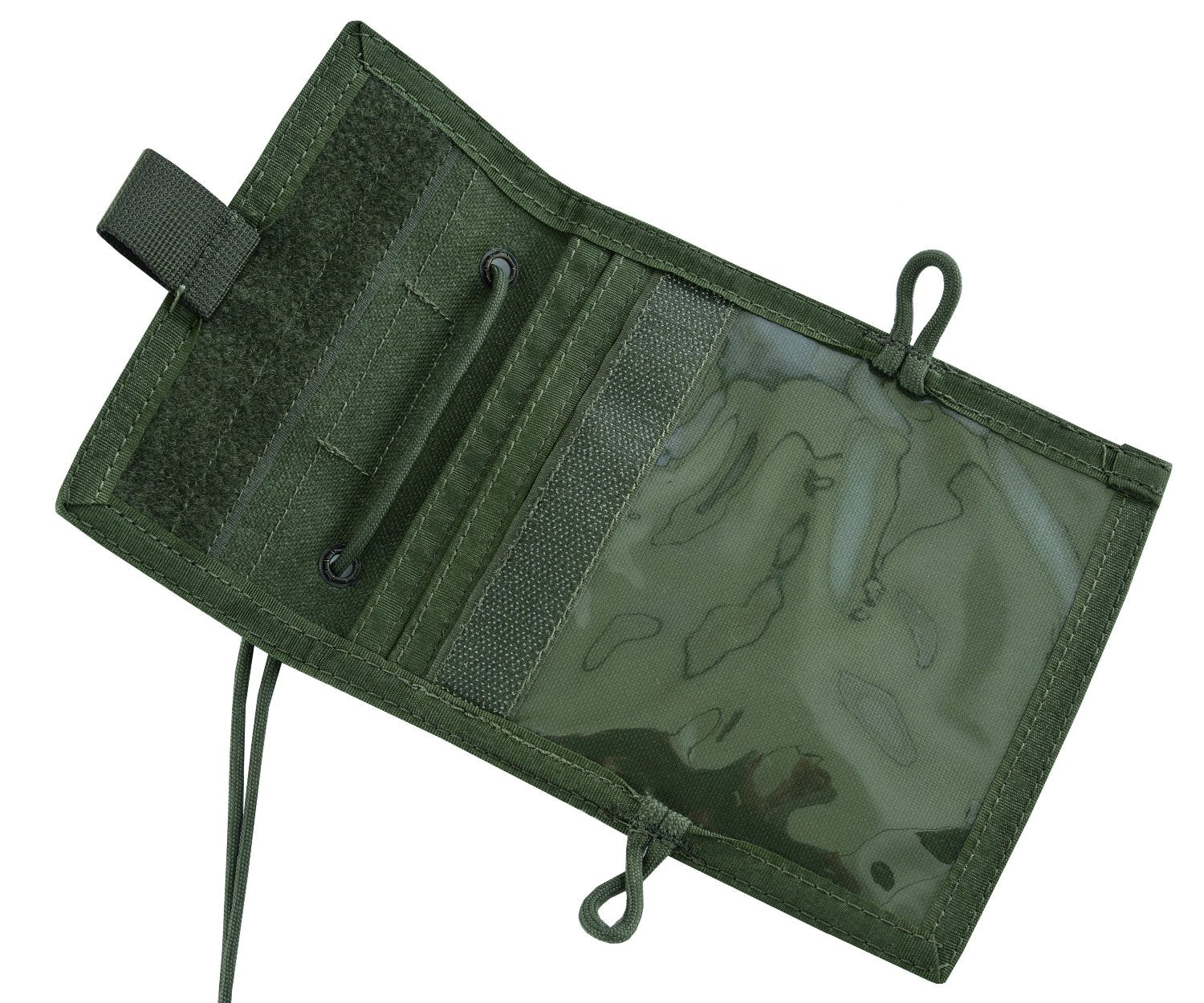 Shadow Strategic SHE-952 Camouflage Traveller , ID Pouch Color Olive drip green open.