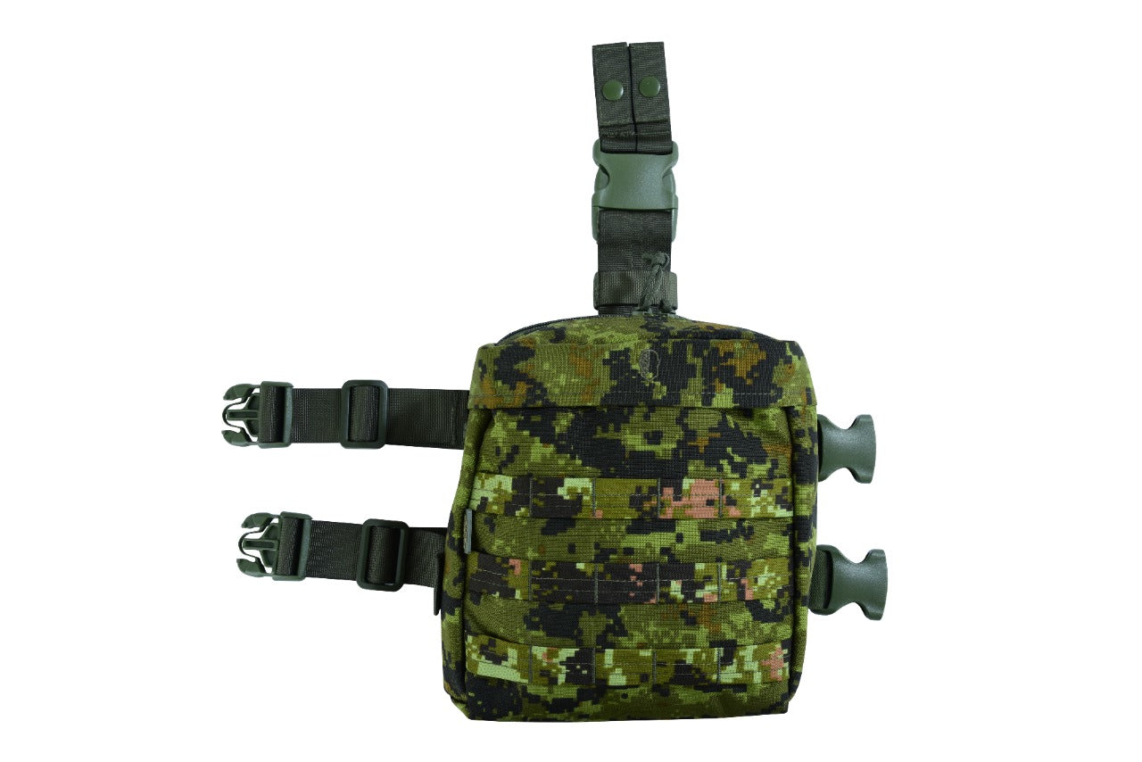 Tactical Zone SHE-843 DROP LEG DUMP POUCH Woodland Digi Camo Front