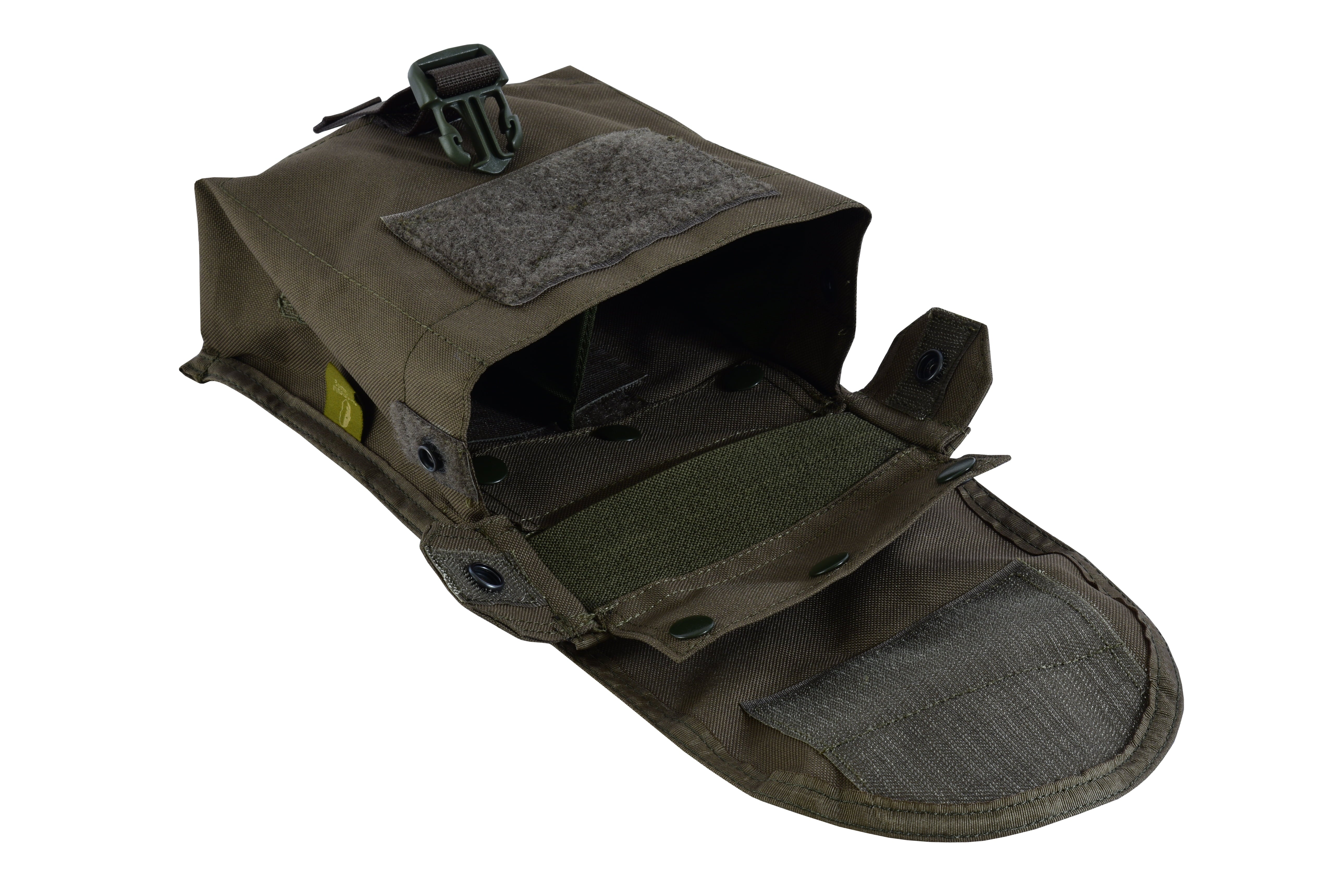 Shadow Strategic Camouflage LMG / SAW Pouch Color Army green inside view.